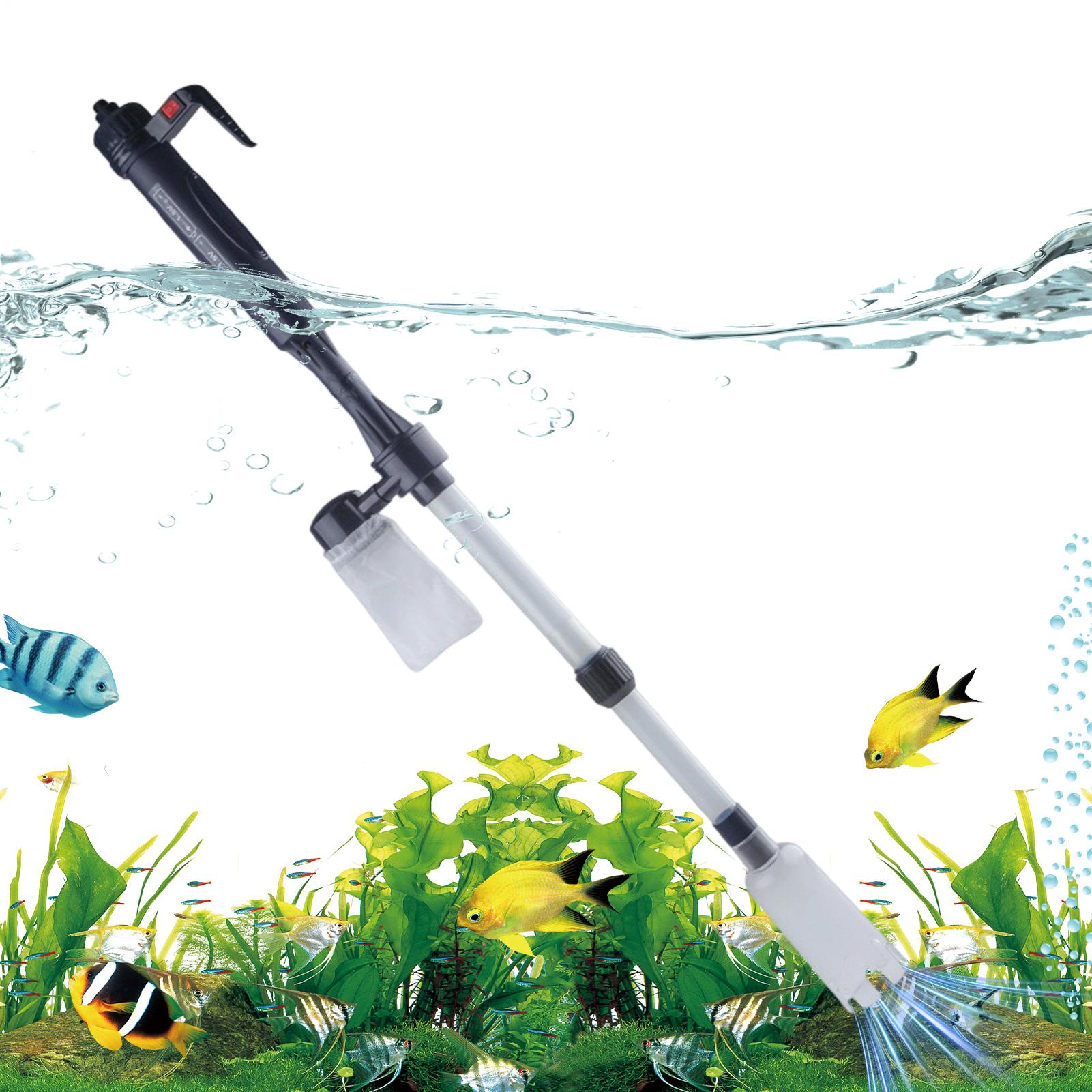 Planted Aquarium Cleaning - Aquarium Vacuum Adjustable Telescopic USB Portable