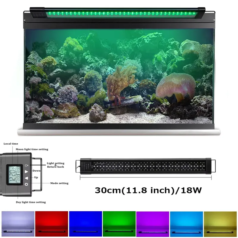 LED IP68 11.8 in 18W Plant Gro - Planted Aquarium Hours 评论和价格