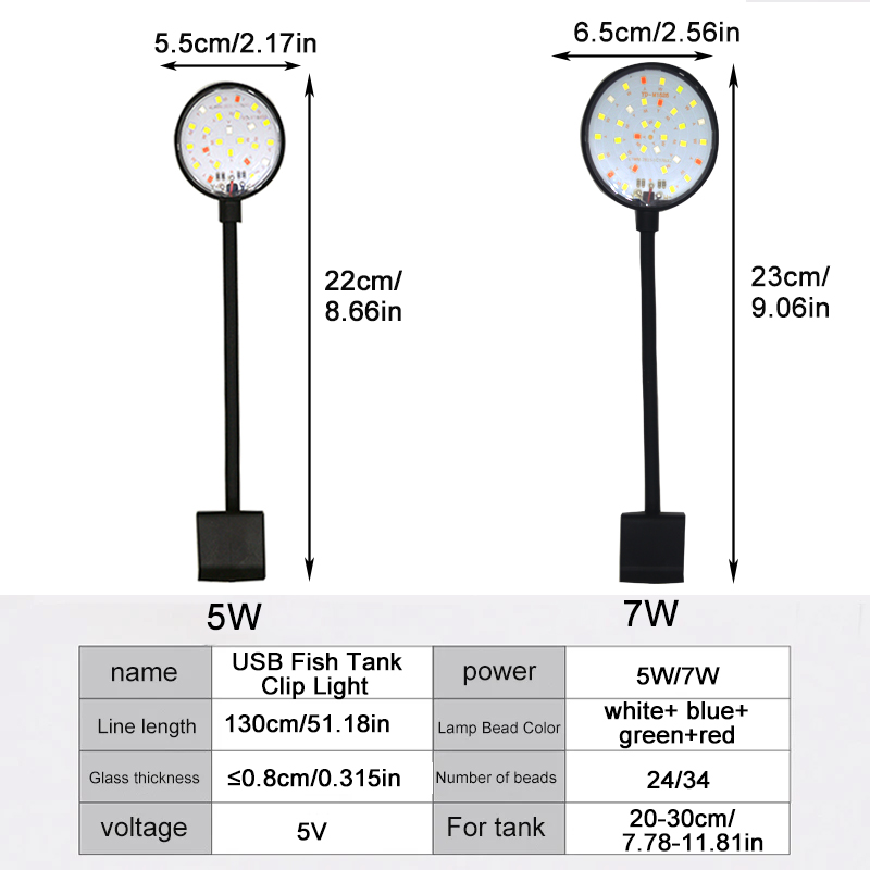 USB Aquarium LED Lamp Fish Tan - Led Planted Tank Light 评论和价格