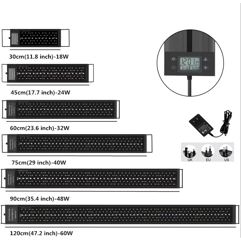 LED Aquarium Light 45cm 24W wi - Planted Aquarium Hours 评论和价格